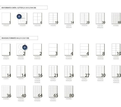 Etiquetas Autoadhesivas Husares H34103 A4 21 X 9,83 100h