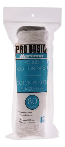 Almohadillas De Algodón Marianna Pro Basic Round 80 Unidades
