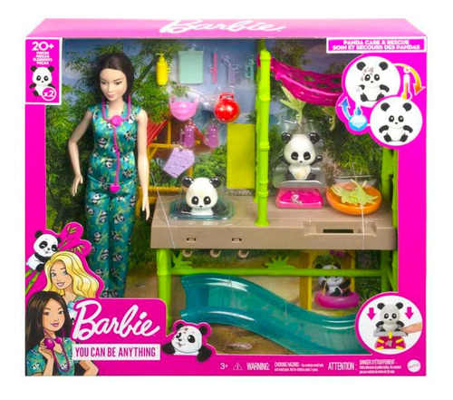 Barbie Veterinaria Juego Cuidadora De Pandas Mattel Hkt77