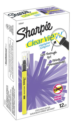 Lápiz Iluminador Sharpie Clear View, Amarillo,