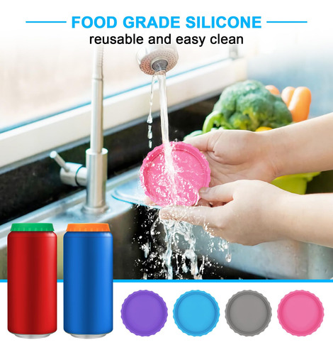Tampas De Lata De Refrigerante De Silicone Com 6 Pacotes,