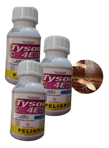 3 Pz Tyson 4e 250ml Insecticida Para El Control De Termitas 