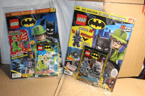 Set Revistas Lego Figuras Acertijo Riddler + Batman Armadura