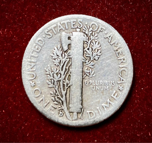 Moneda Dime Estados Unidos 1942 D Km 140 Plata 0.900 Mercury (Usado)