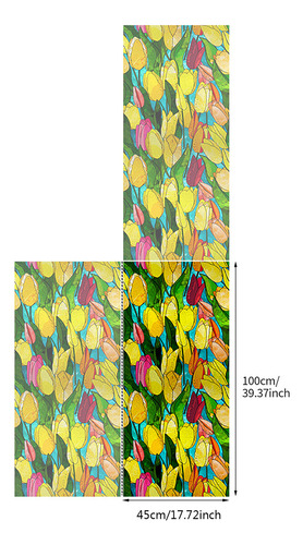 Una Lámina Adhesiva Colorida Para Ventanas, Fácil De Instala