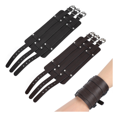 Pulsera Ancha De Cuero Para Hombre Y Mujer Ajustable