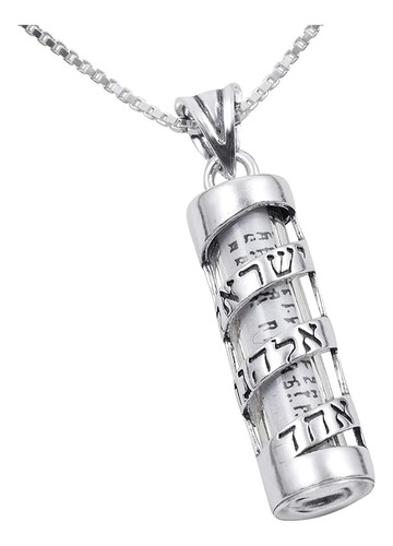 Ajdesign - Collar De Mezuzah Con Colgante En Espiral Shema Y