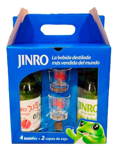 Kit Jinro - 4 Soju 360 Ml + 2 Vaso. Origen Corea