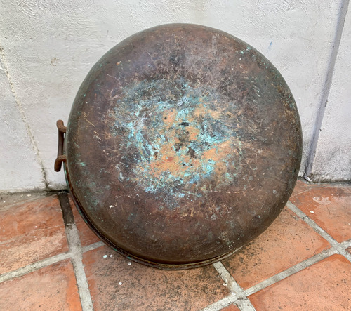 Antiguo Cazo De Cobre Grande Artesanal (Usado)