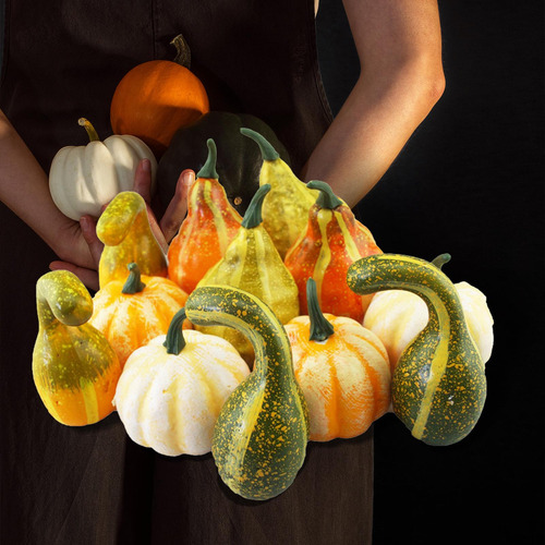 Calabazas De Espuma Decoración De 12 Piezas Multicolor
