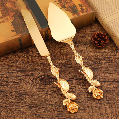 Juego De Cuchillos Para Tartas De Boda, De Tartas, Mango Oro