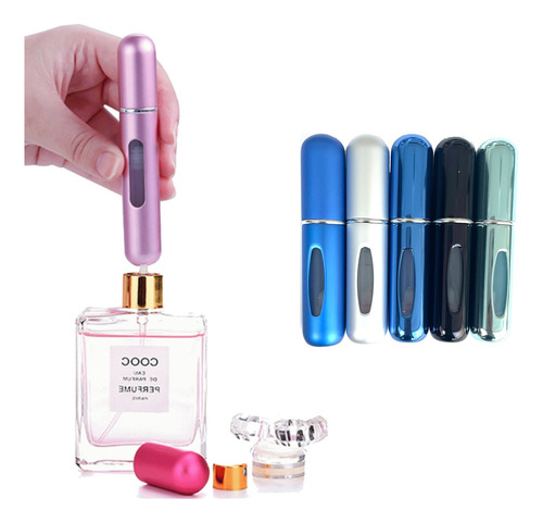 Mini Perfumero Recargable X 5u Via Atomizador 5ml Promoción