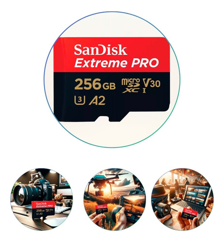 Cartão Memória Microsd Sandisk Extreme Pro 256gb V30 200mb/s