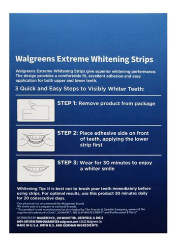 Walgreens Tiras Blanqueadoras Para Dientes Con 40 Piezas