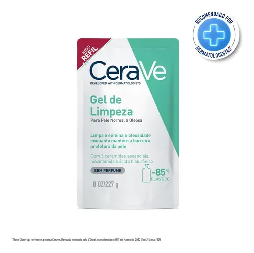 Refil Gel de Limpeza Facial para Pele Normal a Oleosa CeraVe 227g
