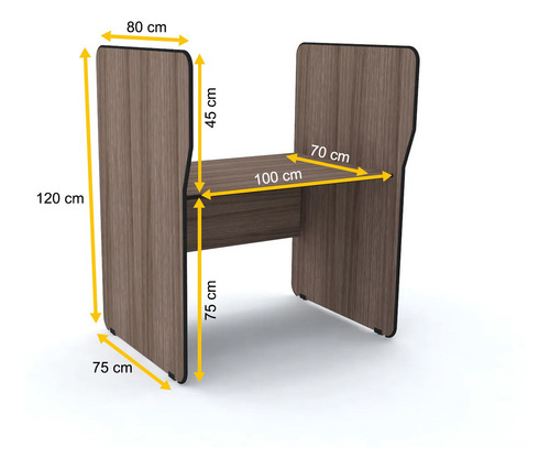 Baia Atendimento Simples Inicial Pandin Maxxi - Walnut Walnut