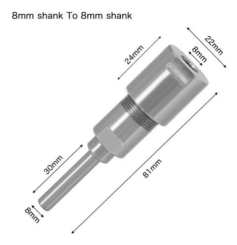 Adaptador Extension Cnc Router Para Broca Fresa De 8mm A 8mm