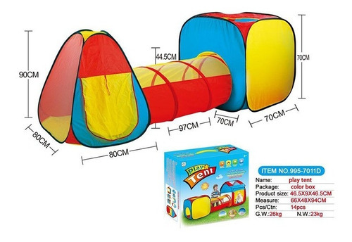 Carpa Iglú-túnel-cubo - Autoarmable X 3 Play Tent 995-7011d