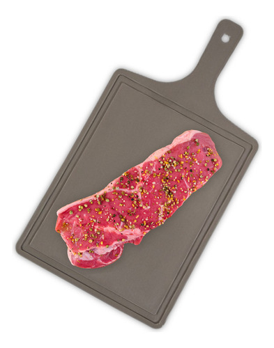 Tábua Corte Carne Legumes Plástico Reforçado Resistente Cor Cinza Lisa