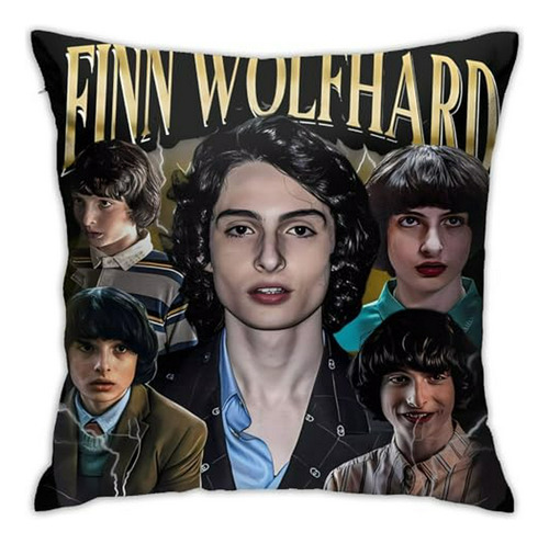 Funda De Cojín Cuadrada Finn Wolfhard Con Cremallera Oculta