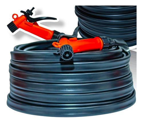 Mangueira De Jardim 50 Metros Super Reforçada Cor Preto