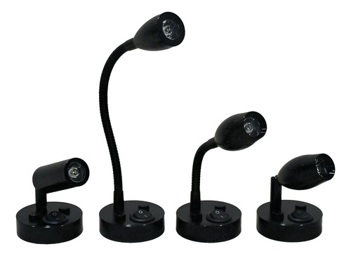 Lampara De Pared 12v Led 3w Iluminación Motorhome Yate Barco Negro