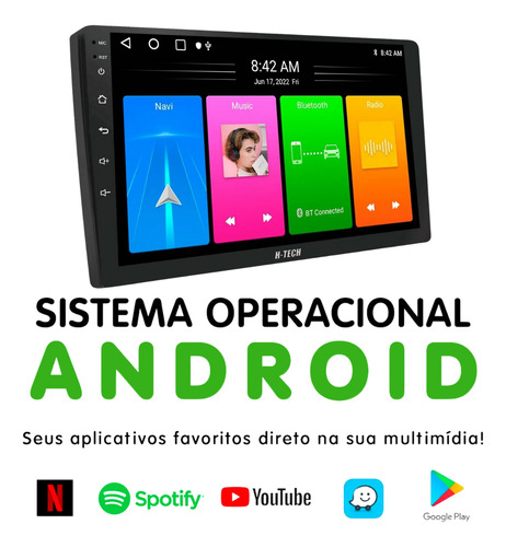 Multimidia Universal 9p Android 13 2gb 64gb Carplay Qled Voz