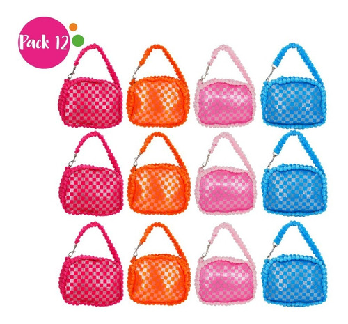 Bolsa Mayoreo Diseño Cuadros Para Niñas De Colores Pack12 Pz