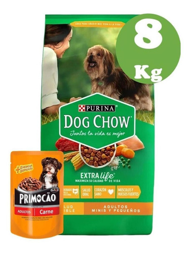 Dog Chow Adulto Raza Pequeña  8kg + Snack + Envio