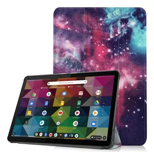 Capa De Couro Com Padrão Pintado Para Chromebook Lenove Duet