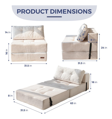 Maxyoyo Sofá Cama Plegable Sofá Cama Convertible Con Espuma