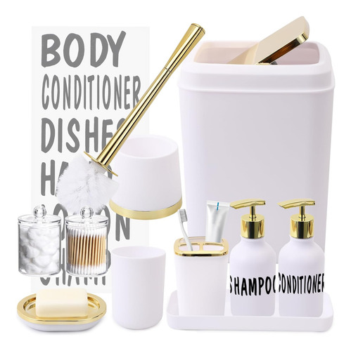 Juego De Accesorios De Baño Blanco, Juego De Decoración De B