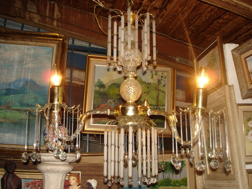 Imagen 5 de 6 de Lampara De Techo 3 Luces Dorado Y Cristal Buen Diseño Buen