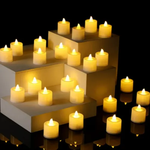 10 Vela Led Eletrônica Amarela Linda Decorativa