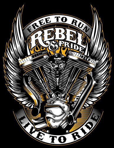 Imagem 2 de 7 de Camiseta Rebel Pride Motociclista Moto Camisa Masculina
