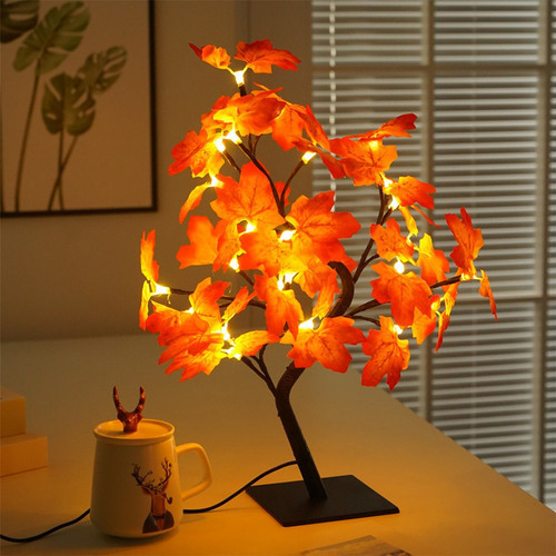 A Árbol De Arce Iluminado De Mesa, Decoración Led De Acción