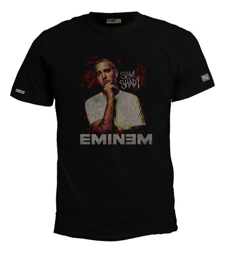 Camiseta Slim Shady Eminem Textura Rasgado Rap Hip Hop Bto