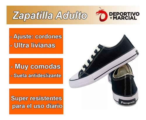 Imagen 3 de 10 de Zapatillas Pampero Adulto Lona Urbana Mujer Hombre En3x