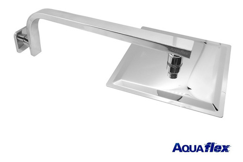 Imagen 2 de 8 de Flor Ducha Metalica Cuadrada 20cm Brazo 40cm 8091c Aquaflex