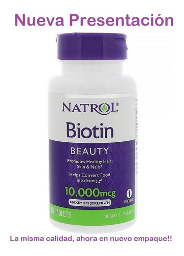 Biotina 10000 Mcg - Natrol X 100 Cap - 100% Original