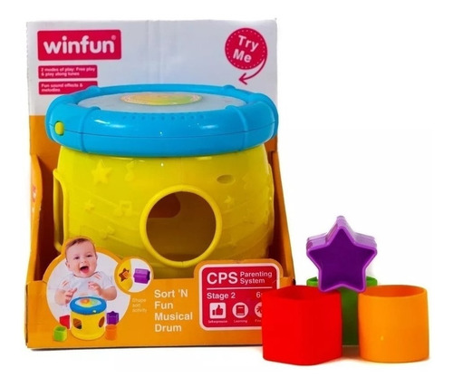 Tambor Musical Con Encastre Y Sonido Winfun