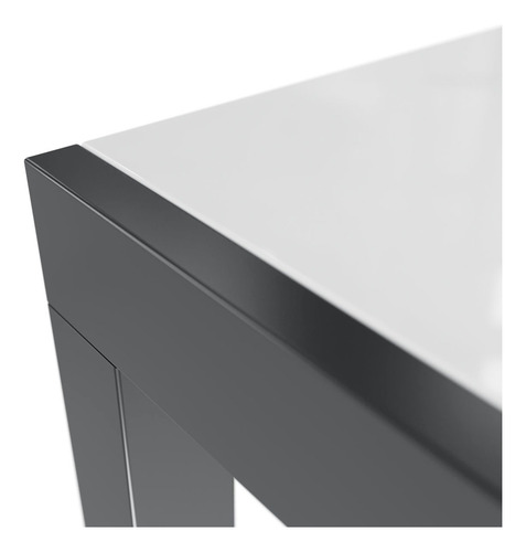 Mesa De Jardín Extensible De Aluminio Y Cristal Duradera Color Gris Oscuro