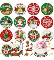 Comprar 12 Posavasos Diamond Painting Kit De Navidad Con Soporte