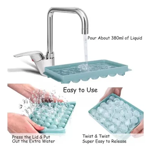 Molde Mini Esferas De Hielo 33 Bolas Coctelería Apilables