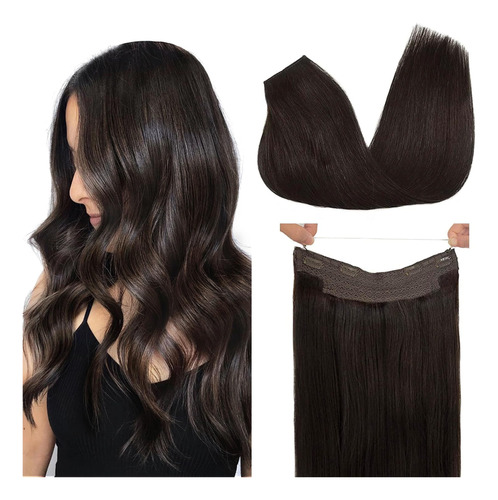 Goo Goo Extensiones De Cabello Humano Con Alambre Marron Osc