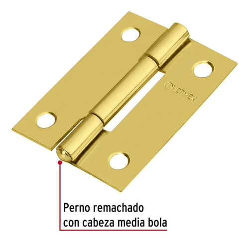 Bisagra Rectangular 2' Latón B. 2 Pzas 43207