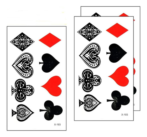 Umama Lote De 3 Mini Tatuagens Cartas De Jogar Tatuagens Tem