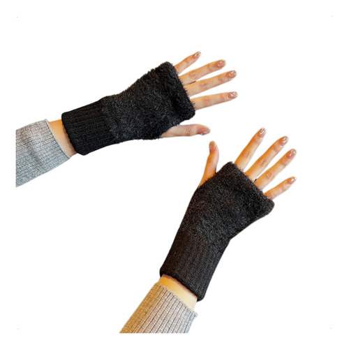 Guantes Invierno Mujer Mitones Sin Dedos Abrigados Elasticos