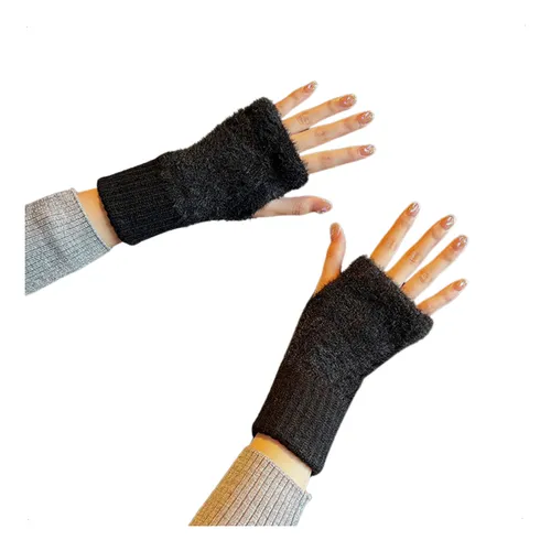 Guantes Invierno Mujer Mitones Sin Dedos Abrigados Elasticos