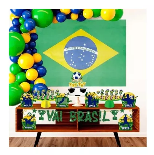 Kit Festa Fácil Decoração Infantil Futebol Brasil Copa 2022